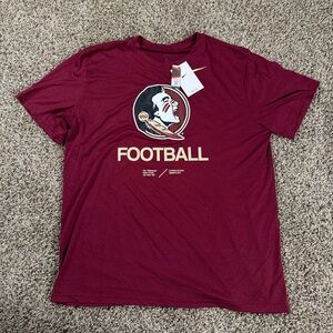 NWT FSU T Shirt Men’s XL Nike Dri Fit NCAA Florida State Seminoles Garnet Red